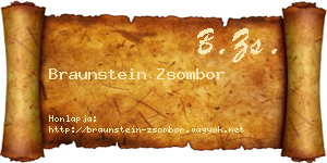 Braunstein Zsombor névjegykártya